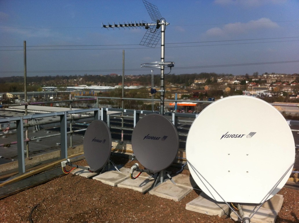 Satellites on top of a block of flats